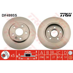 Kočioni disk TRW DF4995S