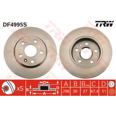 Kočioni disk TRW DF4995S