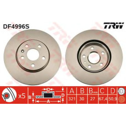 Kočioni disk TRW DF4996S