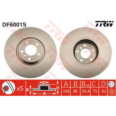Kočioni disk TRW DF6001S