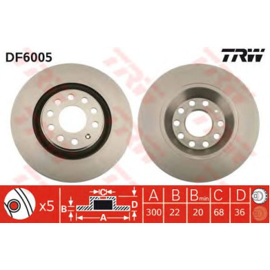 Kočioni disk TRW DF6005