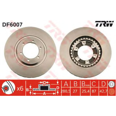 Kočioni disk TRW DF6007