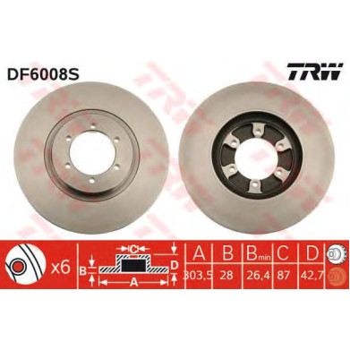 Kočioni disk TRW DF6008S