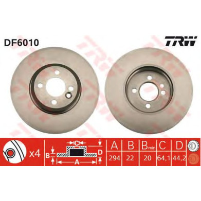 Kočioni disk TRW DF6010