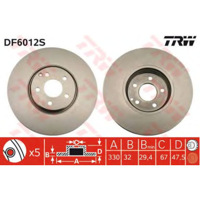 Kočioni disk TRW DF6012S