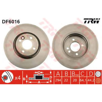 Kočioni disk TRW DF6016