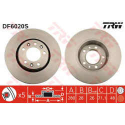 Kočioni disk TRW DF6020S