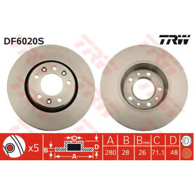 Kočioni disk TRW DF6020S