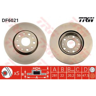Kočioni disk TRW DF6021