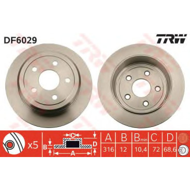 Kočioni disk TRW DF6029