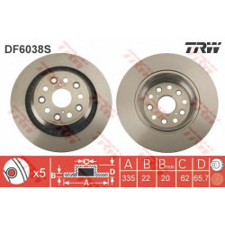 Kočioni disk TRW DF6038S