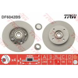 Kočioni disk s ležajem TRW DF6042BS
