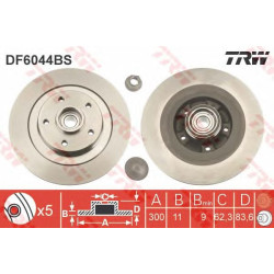 Kočioni disk s ležajem TRW DF6044BS