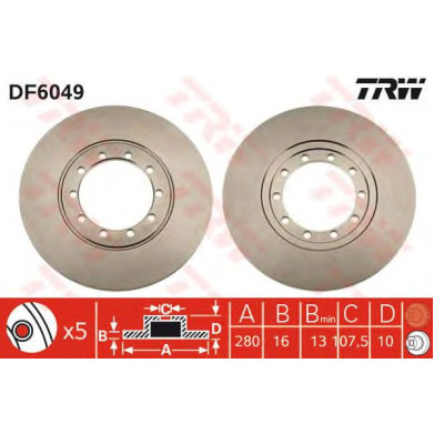 Kočioni disk TRW DF6049