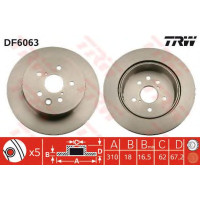 Kočioni disk TRW DF6063