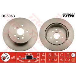 Kočioni disk TRW DF6063