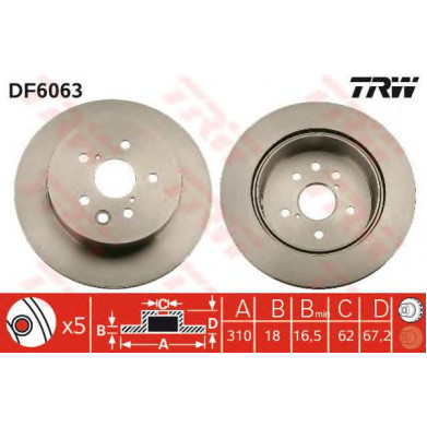 Kočioni disk TRW DF6063