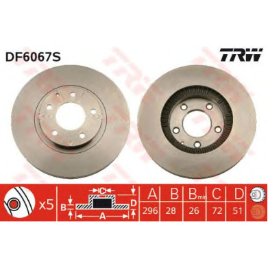 Kočioni disk TRW DF6067S