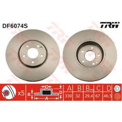 Kočioni disk TRW DF6074S