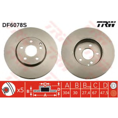 Kočioni disk TRW DF6078S