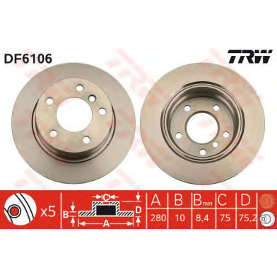 Kočioni disk TRW DF6106