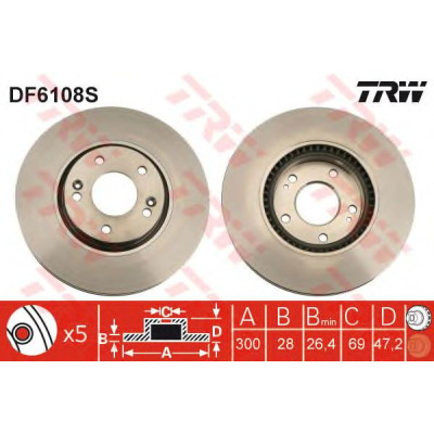 Kočioni disk TRW DF6108S
