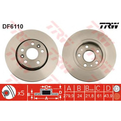 Kočioni disk TRW DF6110
