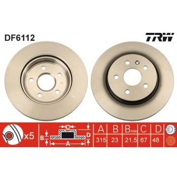 Kočioni disk TRW DF6112