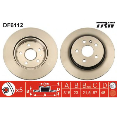 Kočioni disk TRW DF6112