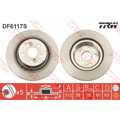 Kočioni disk TRW DF6117S