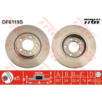 Kočioni disk TRW DF6119S