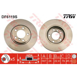 Kočioni disk TRW DF6119S