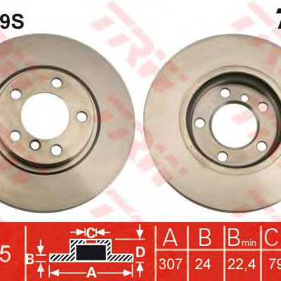 Kočioni disk TRW DF6119S