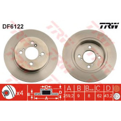 Kočioni disk TRW DF6122