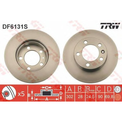 Kočioni disk TRW DF6131S