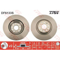 Kočioni disk TRW DF6133S
