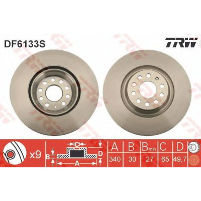 Kočioni disk TRW DF6133S