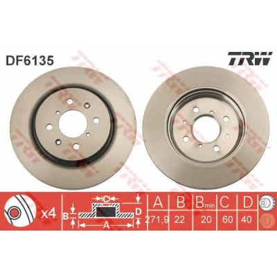Kočioni disk TRW DF6135