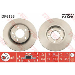 Kočioni disk TRW DF6136