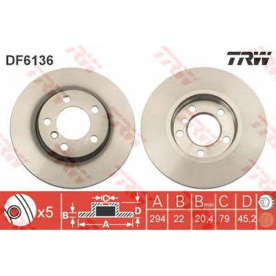 Kočioni disk TRW DF6136