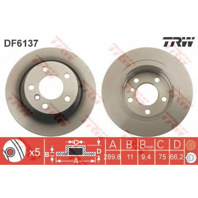 Kočioni disk TRW DF6137