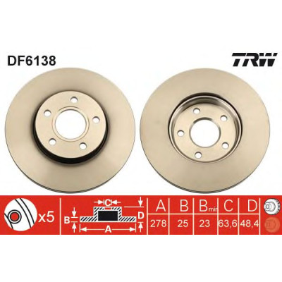 Kočioni disk TRW DF6138