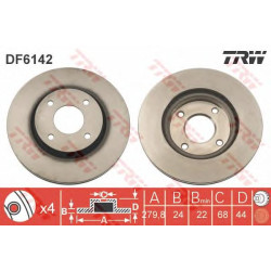 Kočioni disk TRW DF6142