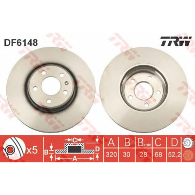 Kočioni disk TRW DF6148