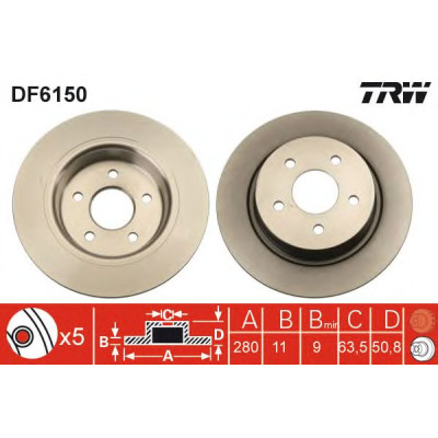 Kočioni disk TRW DF6150