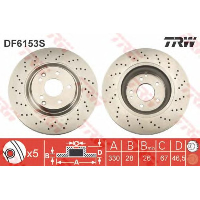 Kočioni disk TRW DF6153S