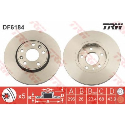 Kočioni disk TRW DF6184