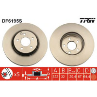 Kočioni disk TRW DF6195S
