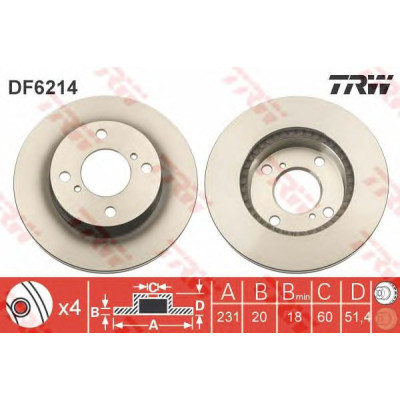 Kočioni disk TRW DF6214