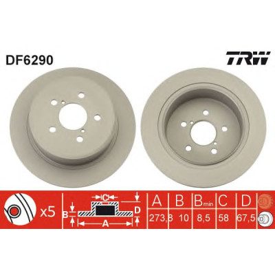 Kočioni disk TRW DF6290
